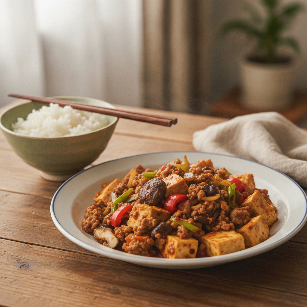 からだのはなし#6　豆腐と野菜の、麻婆風炒め