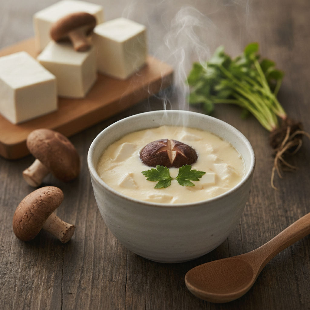 からだのはなし#12　干ししいたけの戻し汁で仕上げる、やさしい茶碗豆腐