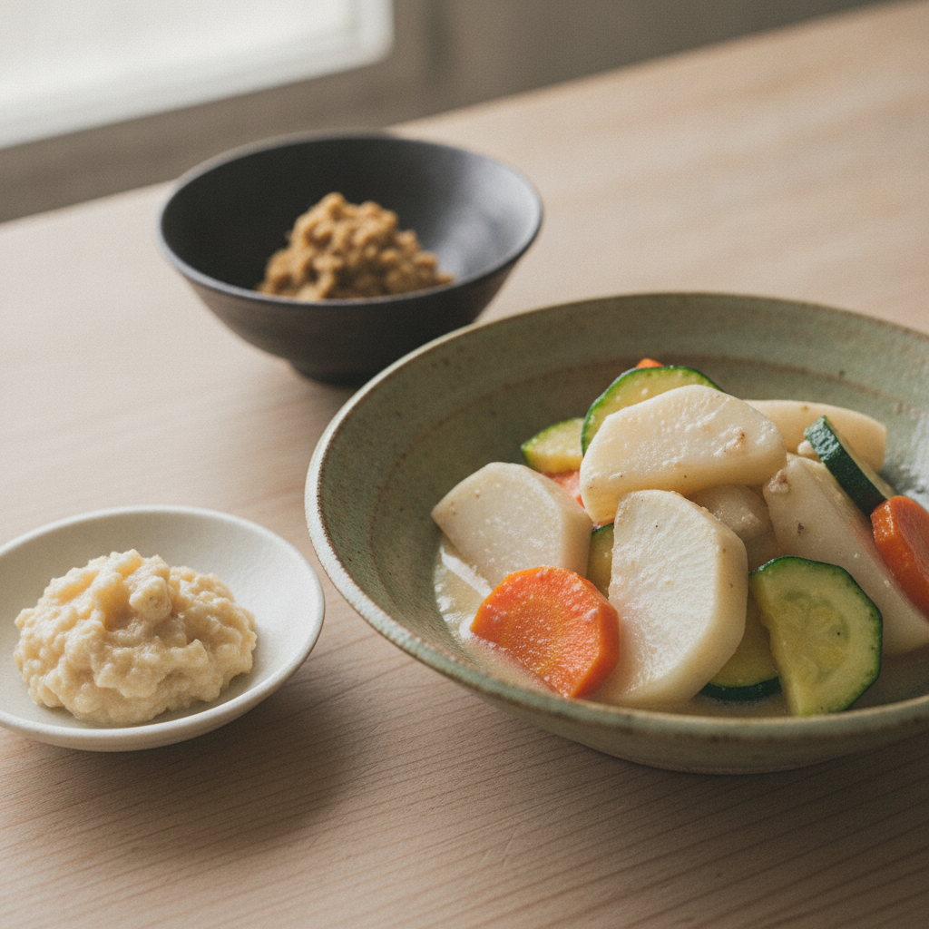 からだのはなし#30　甘酒麹だれの蒸し野菜サラダ