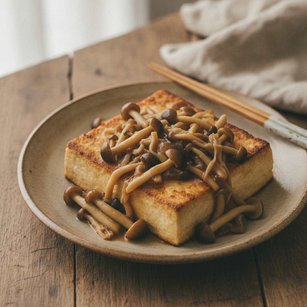 からだのはなし#60　豆腐ステーキ、きのこあんかけ
