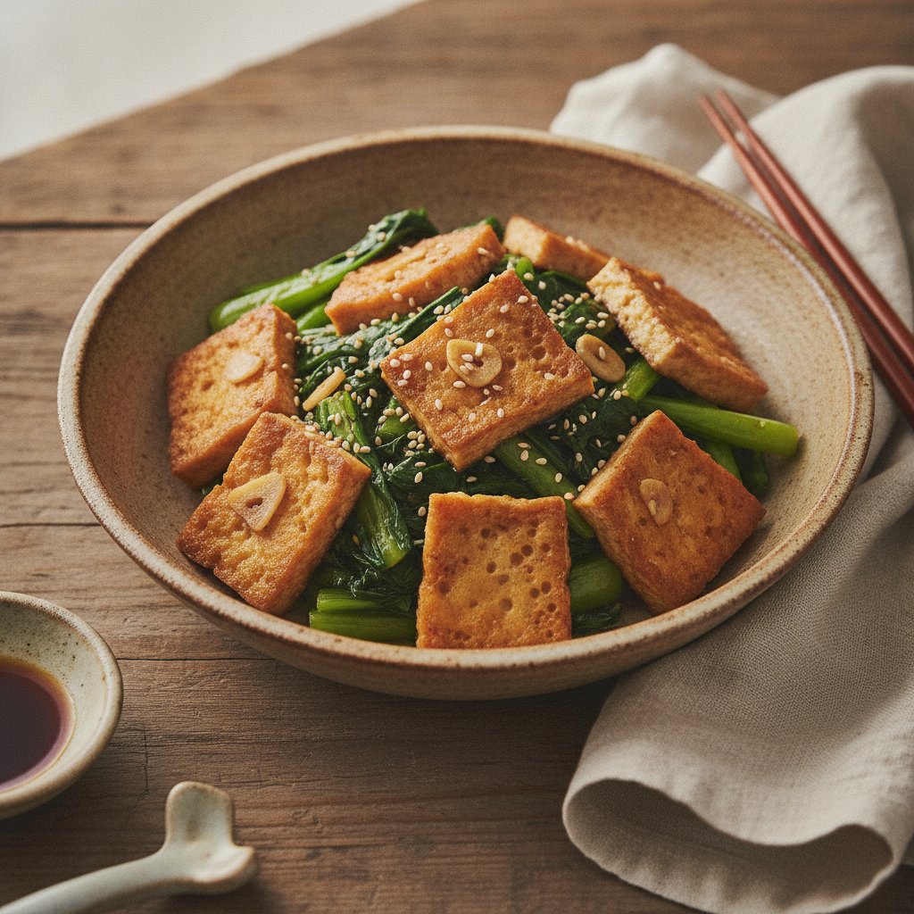 からだのはなし#62　厚揚げと青菜の、中華風炒め
