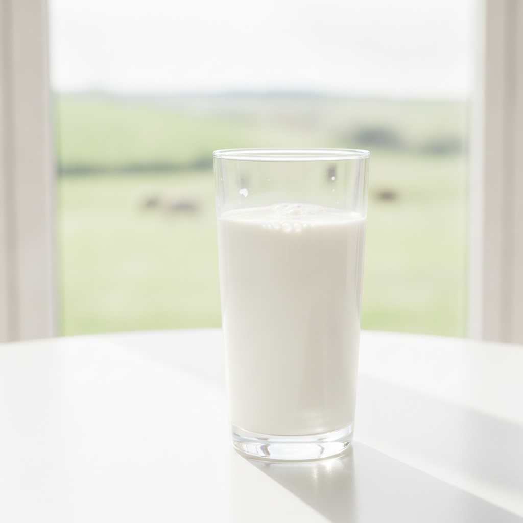 アイルランドの牧草地に立つ乳牛の群れ