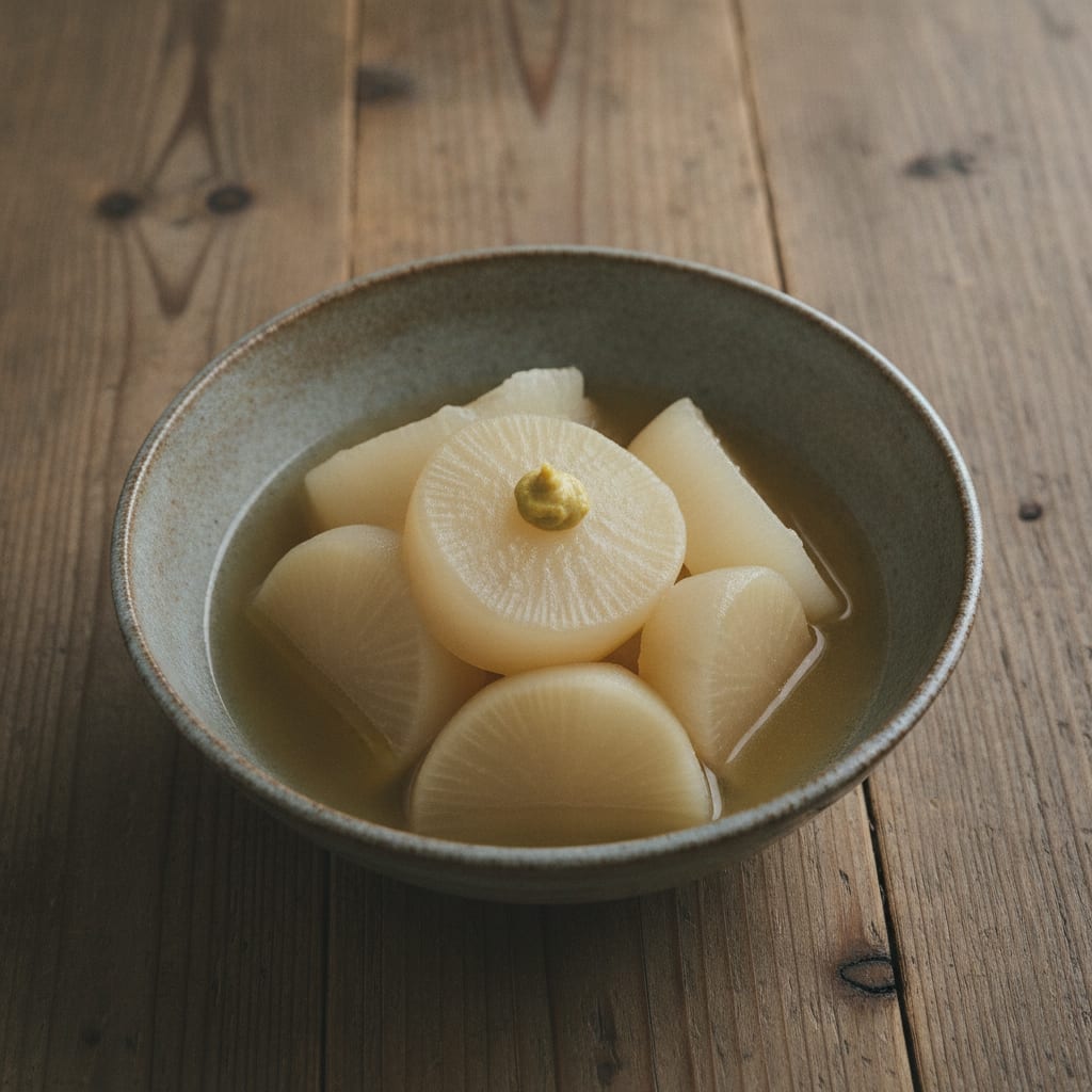 大根の煮物 からし添え