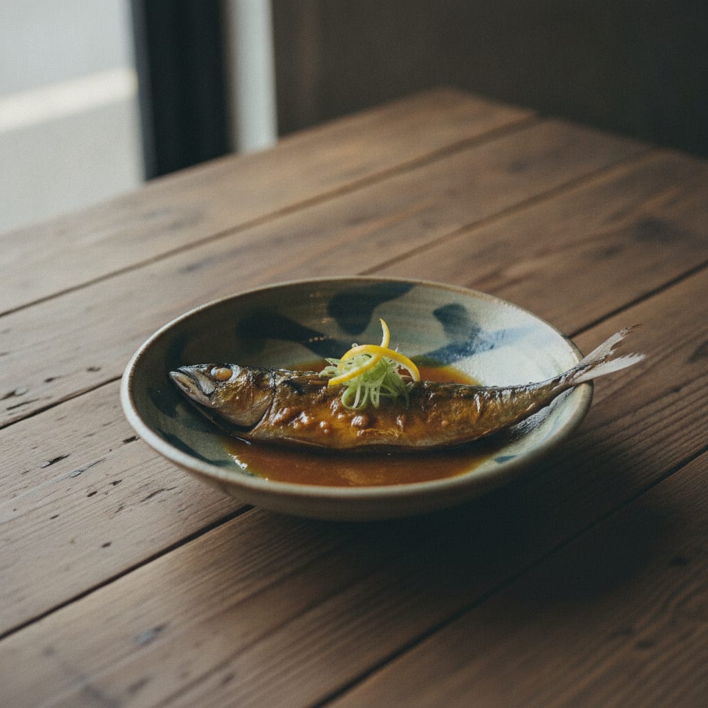あじの柚子味噌煮