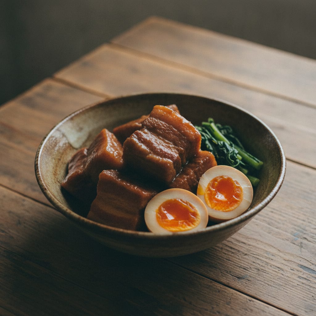 未来豚の角煮 とろとろ煮卵添え