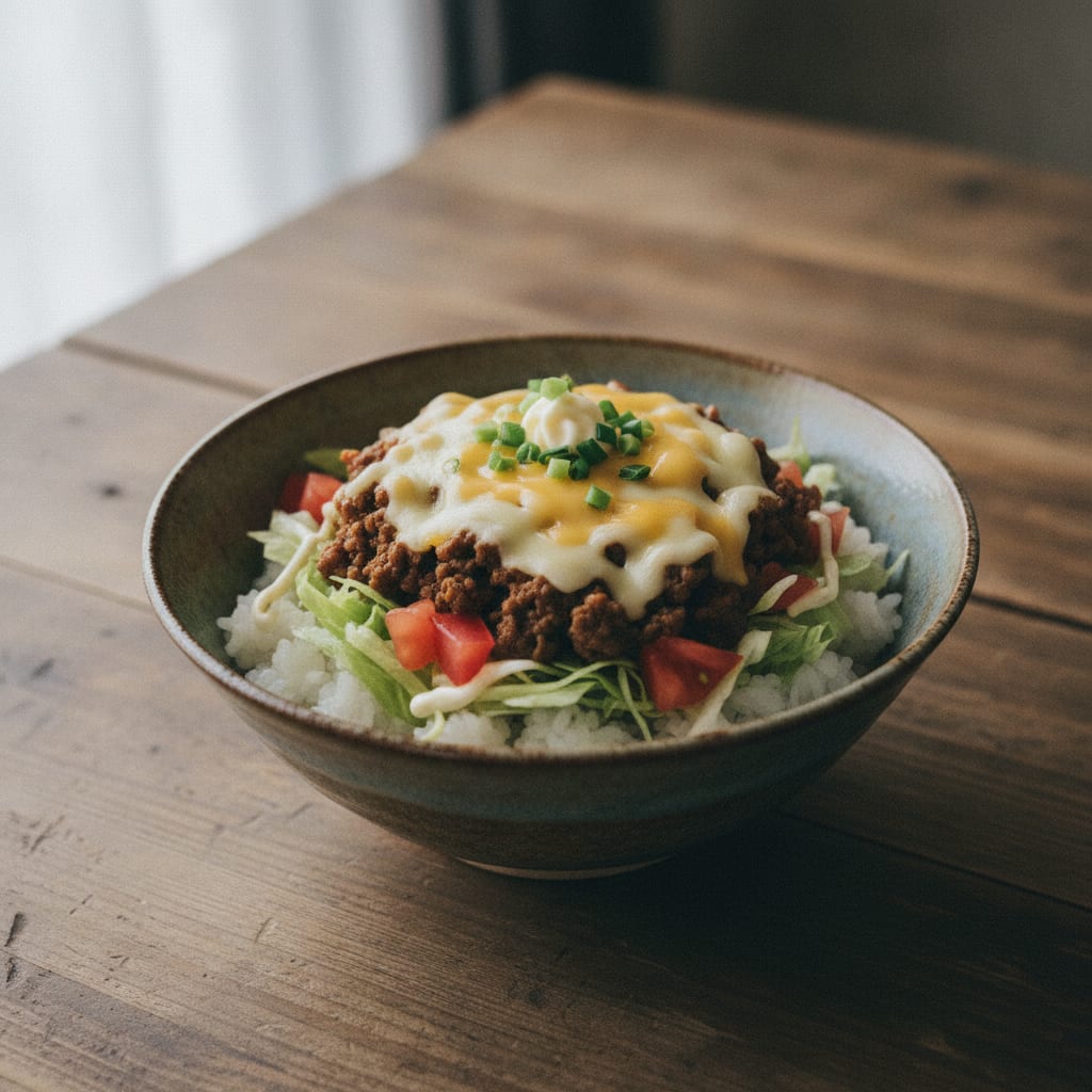 千屋牛のタコライス風丼