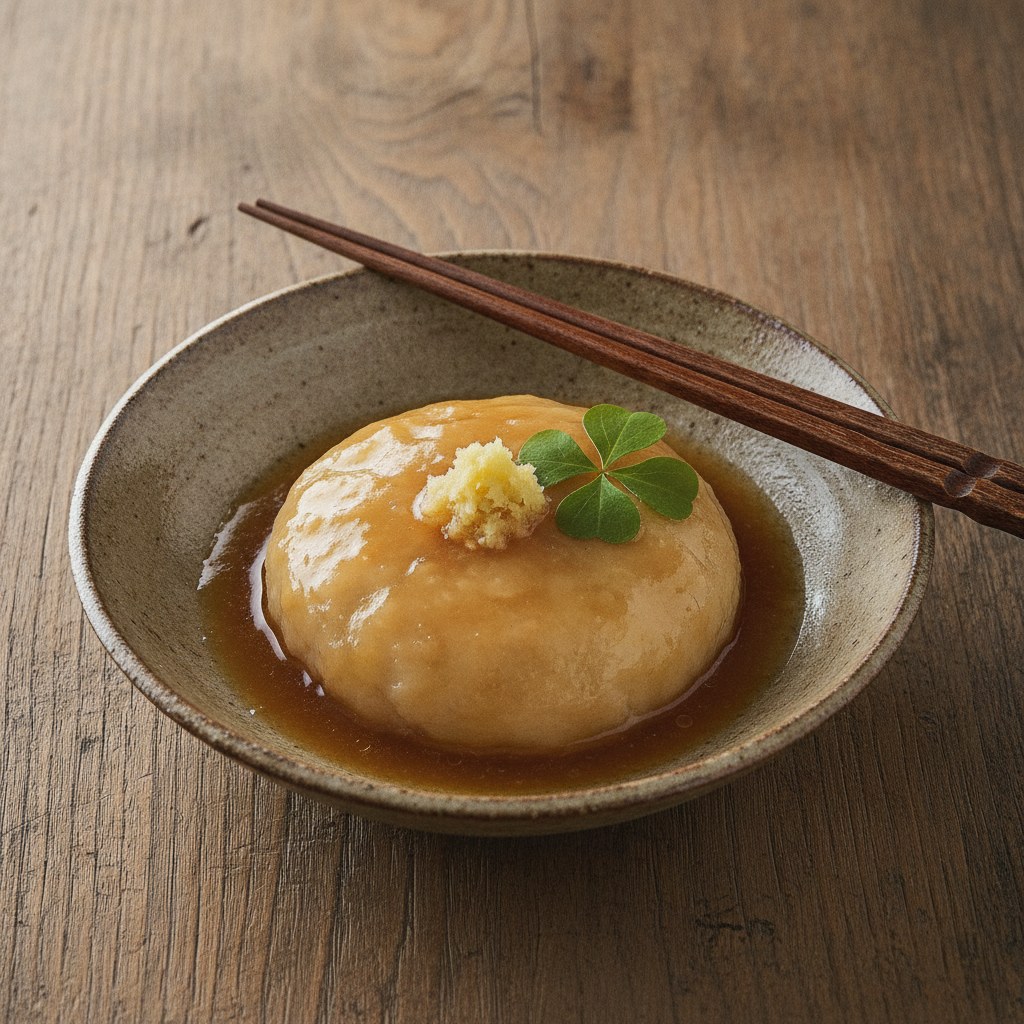 蓮根まんじゅうの餡かけ